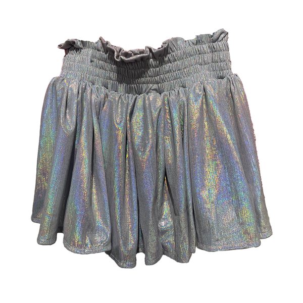 PLISSE SHINE SKORT - Silver