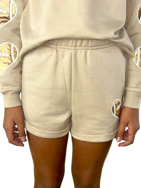 Football Heart Applique Shorts