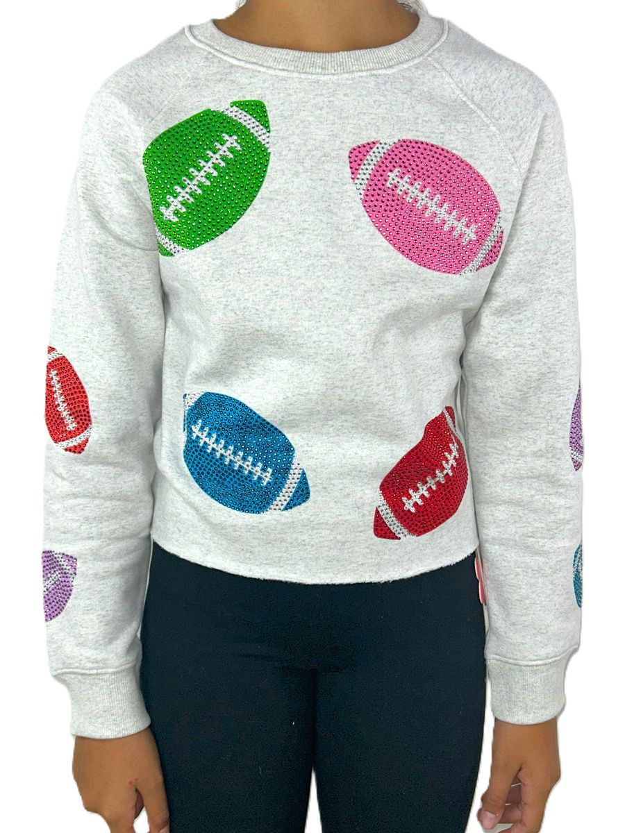 Rhinestone Footballs Sweatshirt
