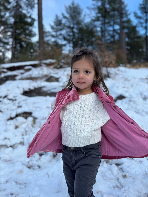 Rose Velvet Parker Vest