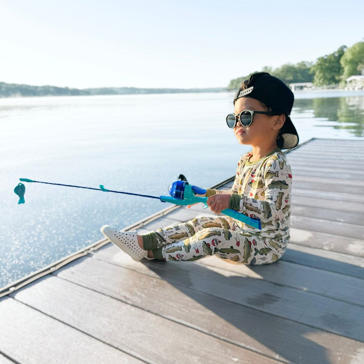 Wishin I Was Fishin 2 Piece Pajama Set