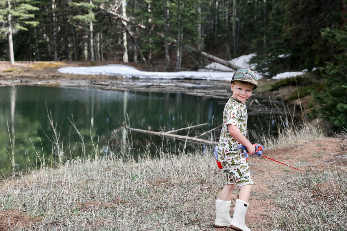 Wishin I Was Fishin 2 Piece Shorts Set