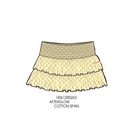 Smocked Waistband Checkered Print Skort - AFTERGLOW