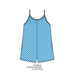 Checkered Pull On Romper Blue