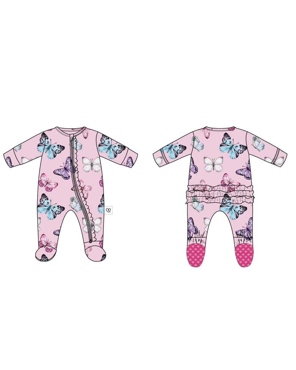 Julia Ruffled Zippered Footie
