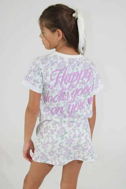 Floral print with embroiidery Top