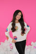 All Over Sequins Ornament Sweatshirt-Pastel Parchment