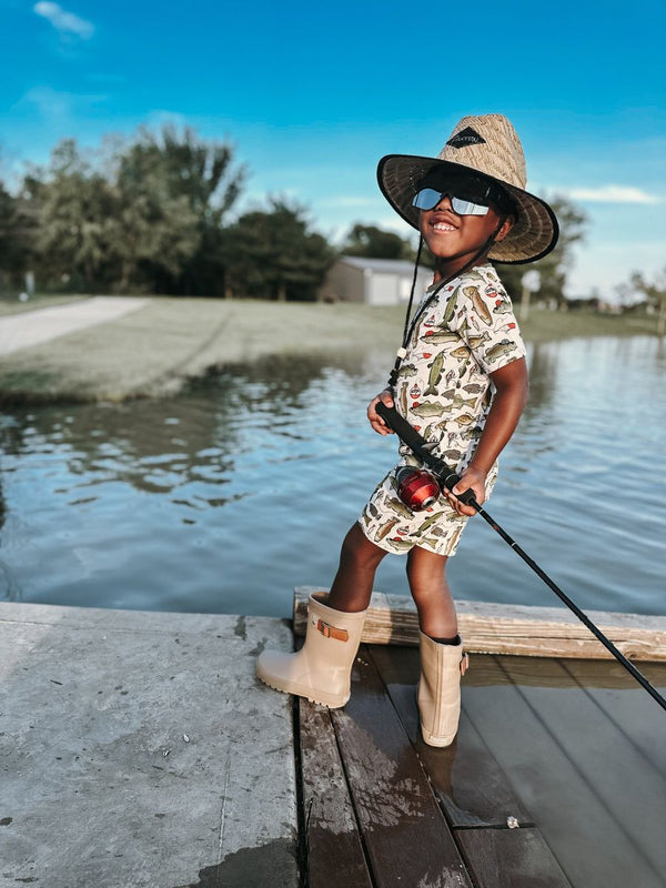 Wishin I Was Fishin 2 Piece Shorts Set