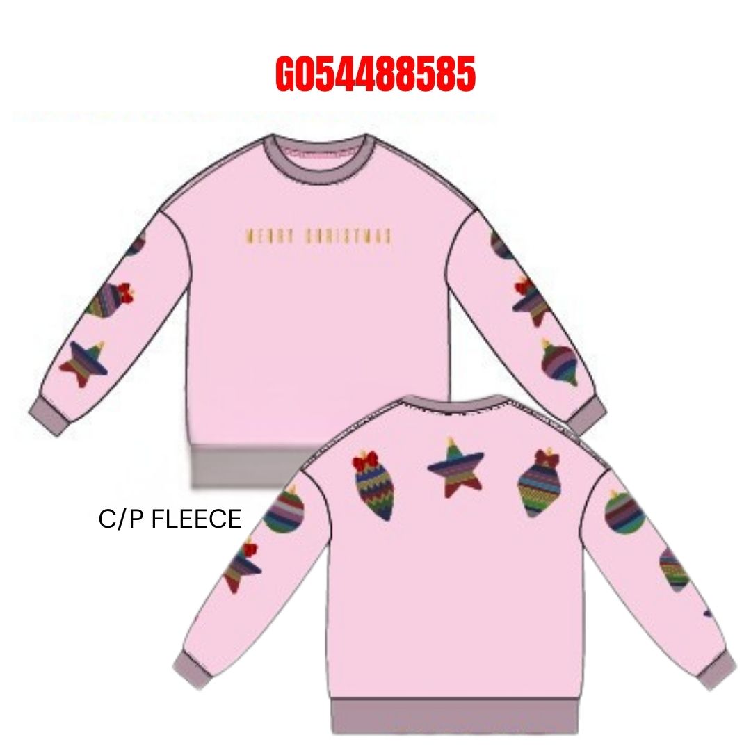 Merry Christmas Sequin Multicolor Ornaments Sweatshirt