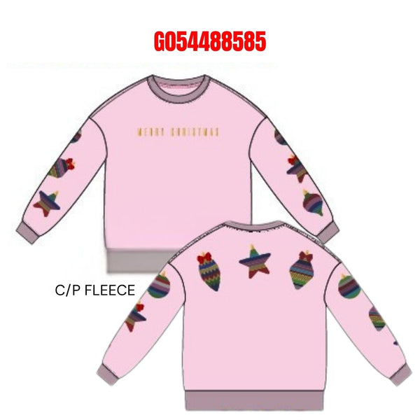 Merry Christmas Sequin Multicolor Ornaments Sweatshirt