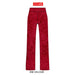 Rib Velour Pants - Red
