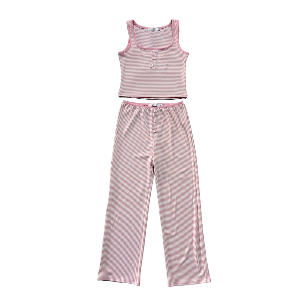 PIN STRIPE TANK AND PANT LOUNGE SET