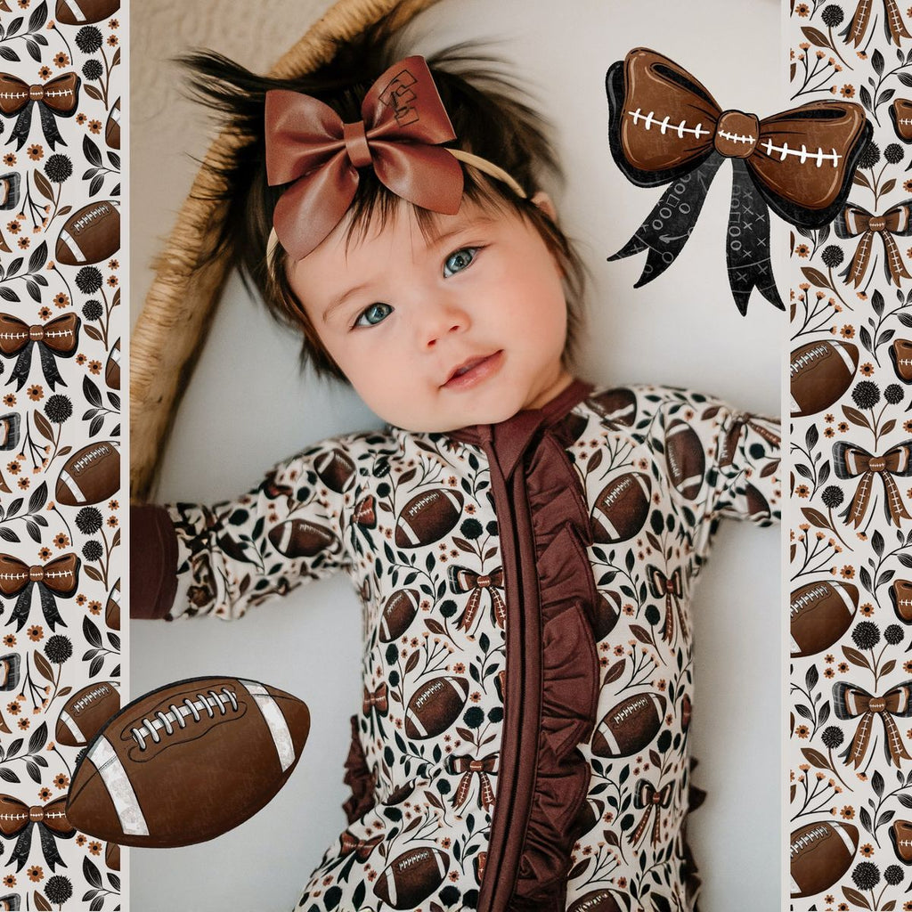 Game Day Blooms Ruffle Footie Snoozer
