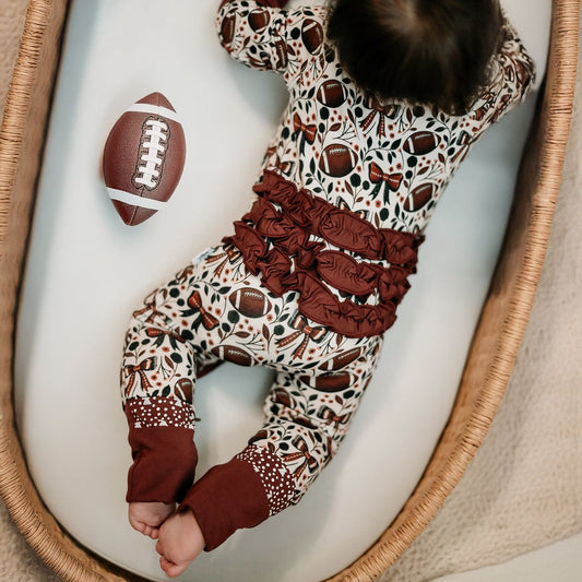Game Day Blooms Ruffle Footie Snoozer