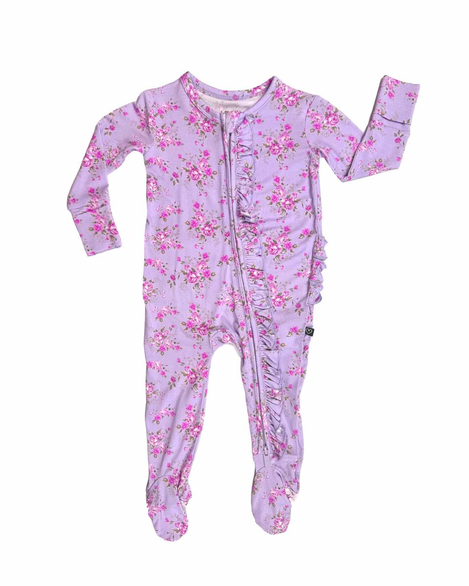 Sylvie Ruffled Zippered Footie