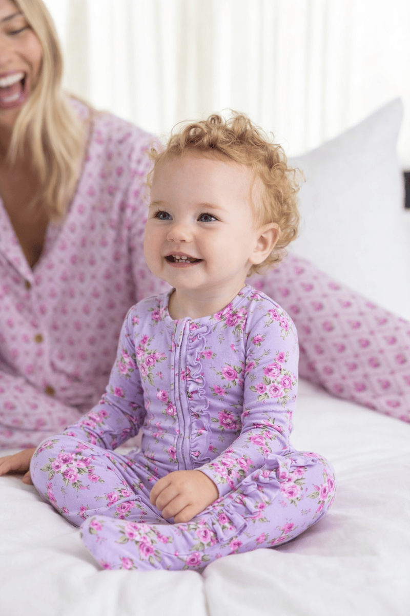 Sylvie Ruffled Zippered Footie