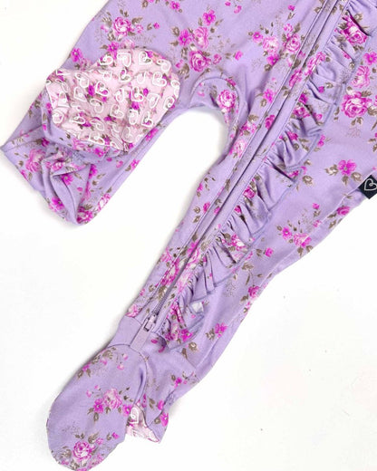 Sylvie Ruffled Zippered Footie