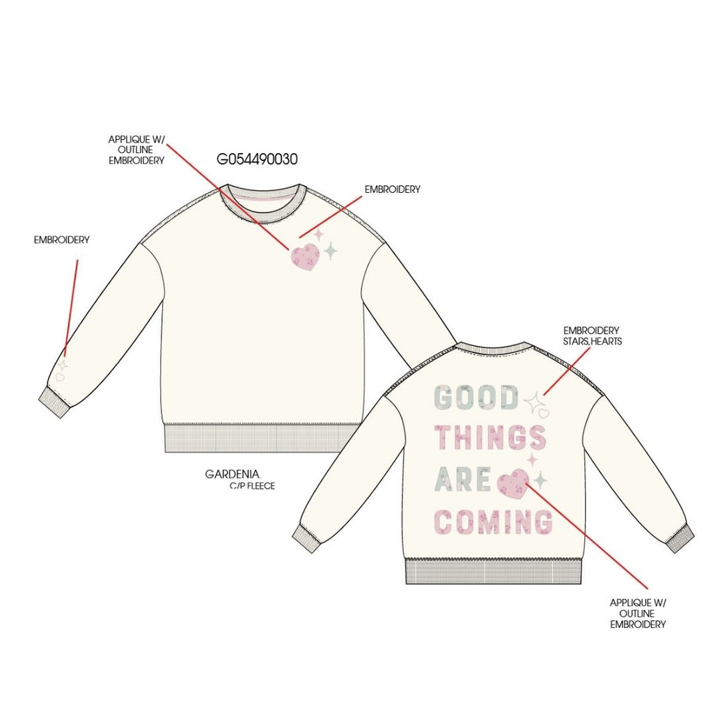 Good Things Are Coming Applque Sweatshirt