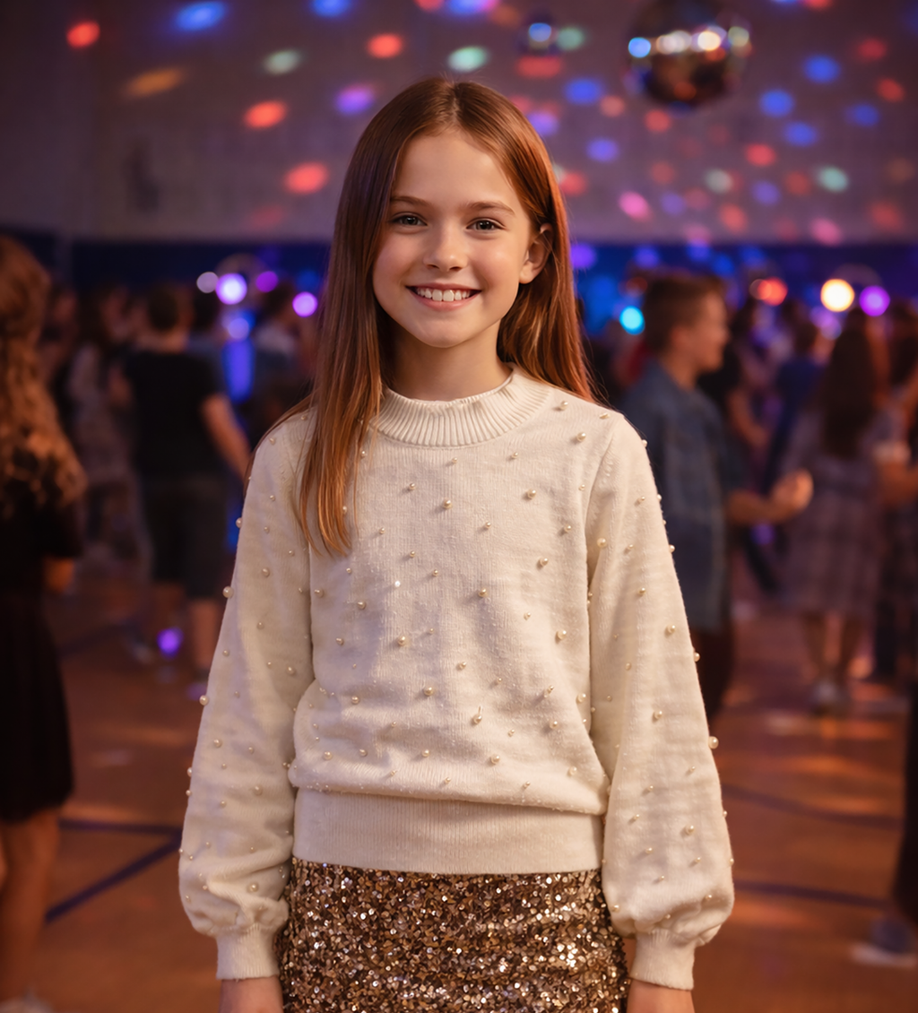EMBELLISHED PEARL SWEATER