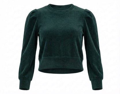 Peyton Top Dark Green Velour