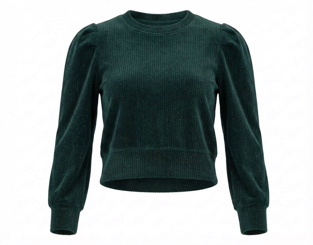 Peyton Top Dark Green Velour