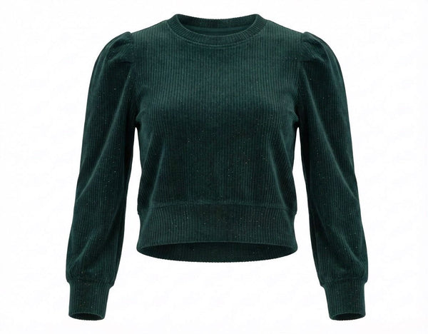 Peyton Top Dark Green Velour