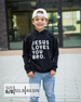 Jesus Loves You Bro Black Kid's Hoodie