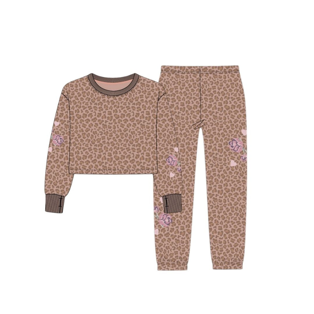 Animal Print Set w cross stich embroidered