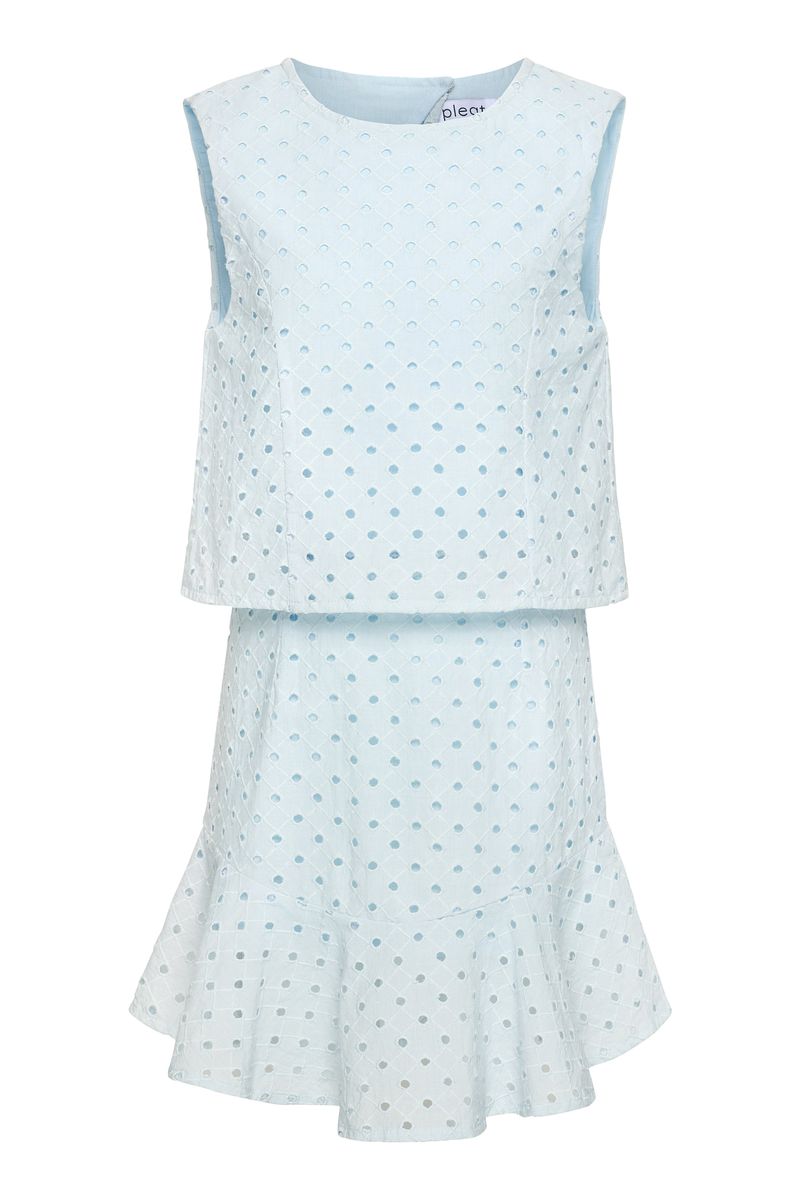 Cleo Dress Light Aqua Eyelet
