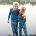 Wishin I Was Fishin' Blue 2 Piece Pajama Set