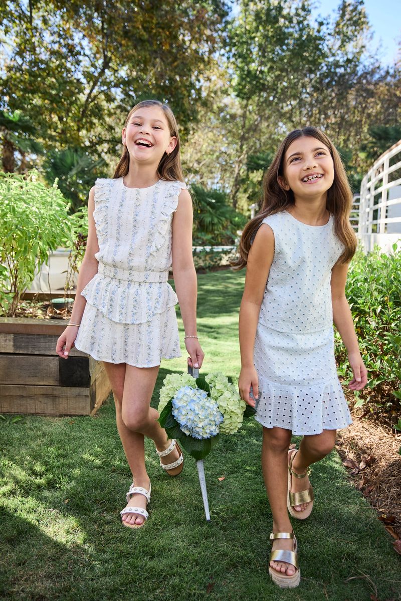 Cleo Dress Light Aqua Eyelet