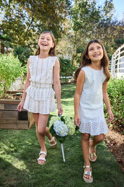 Cleo Dress Light Aqua Eyelet