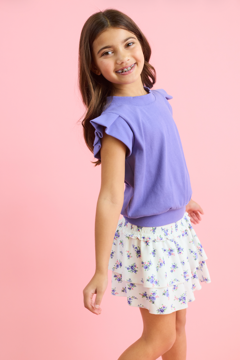 Scottie Skirt Violet Roses