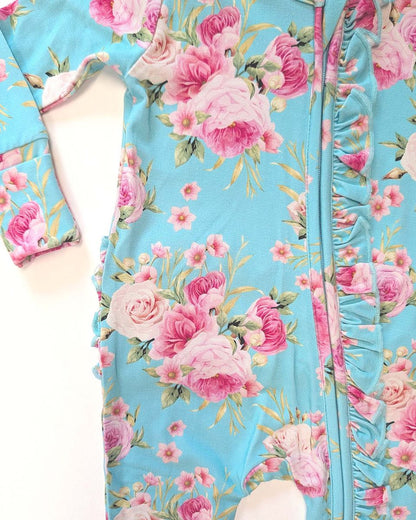 Alana Ruffled Zippered Footie