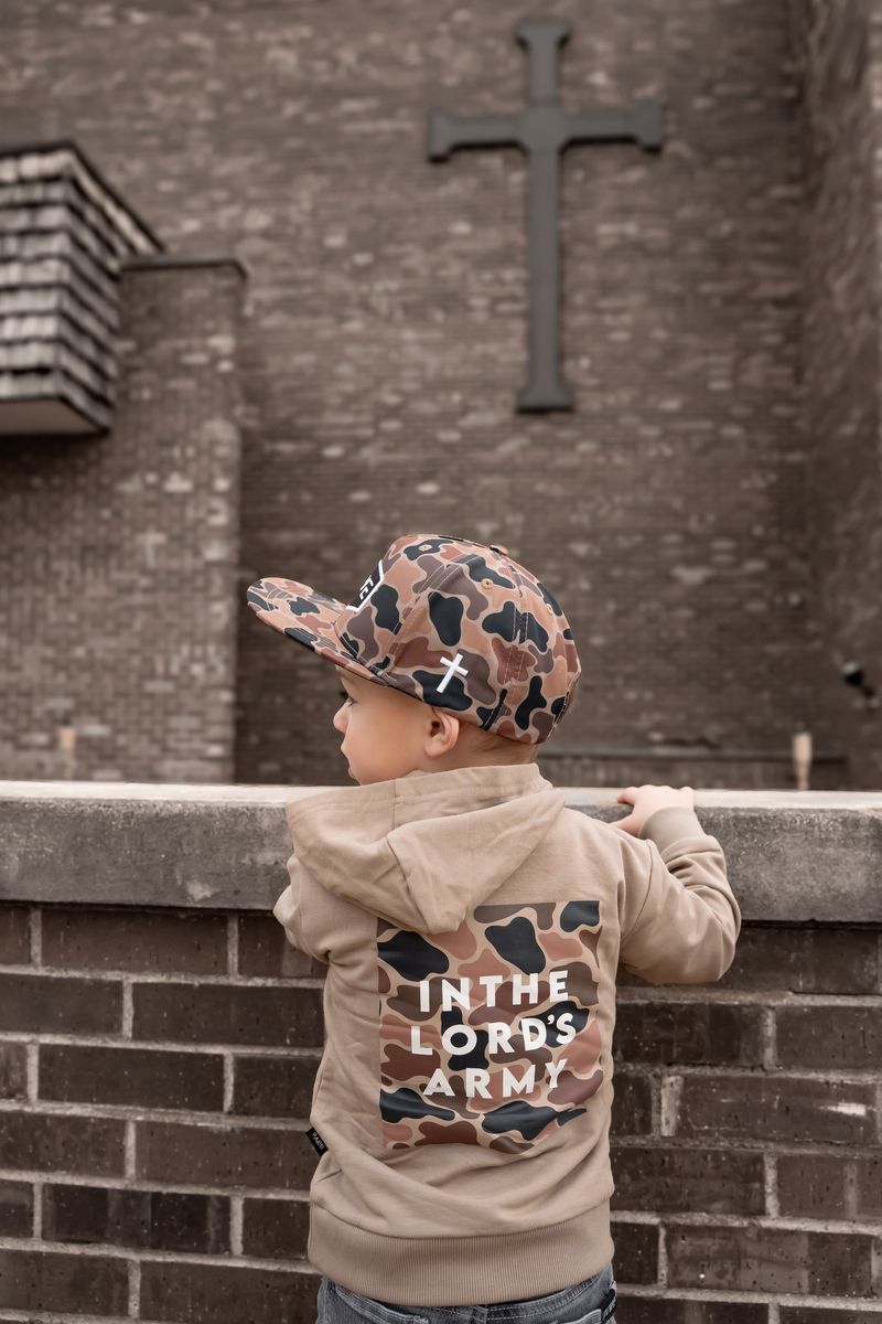 In the Lord's Army Tan Kids Hoodie