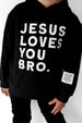 Jesus Loves You Bro Black Kid's Hoodie