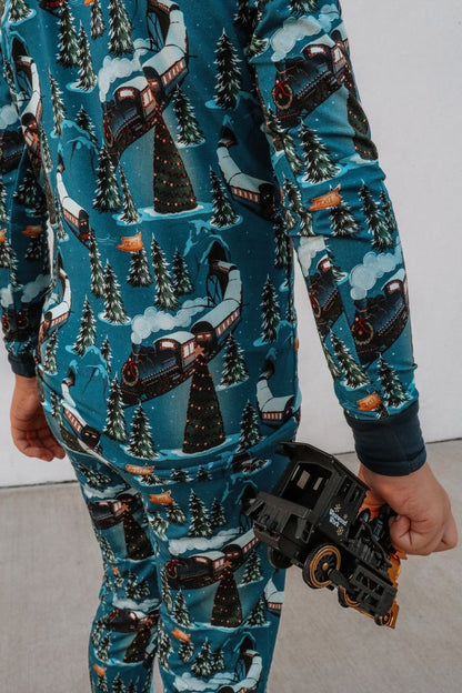 Festive Freight 2 Piece Pajama Set