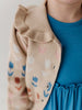 Babysprouts Girl's Floral Knit Cardigan Beige Tulip Intarsia