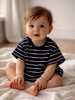 Black/White Stripe / Ribbed T-Shirt Bubble