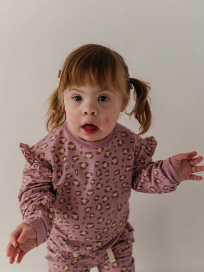 GIRLS RUFFLE SWEATSHIRT - Cheeta