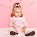 Dainty Rose Pearl Heart Patch Long Sleeve Romper - Baby