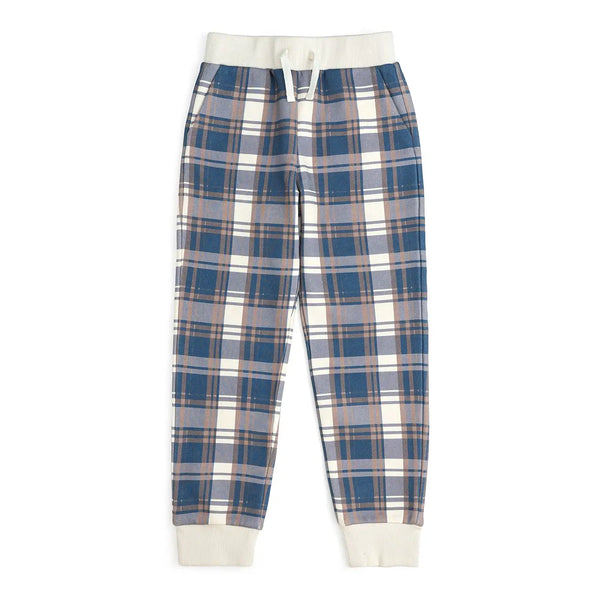 Navy Plaid Jogger - Boys Clothing