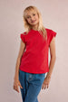 GIRLS KNITTED TEE - Red