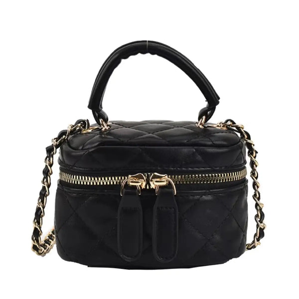 Mini Designer Inspired Quilted Bucket Purse Tote