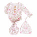 Bows in Bloom Newborn Baby Knot Gown & Hat Set | Pink