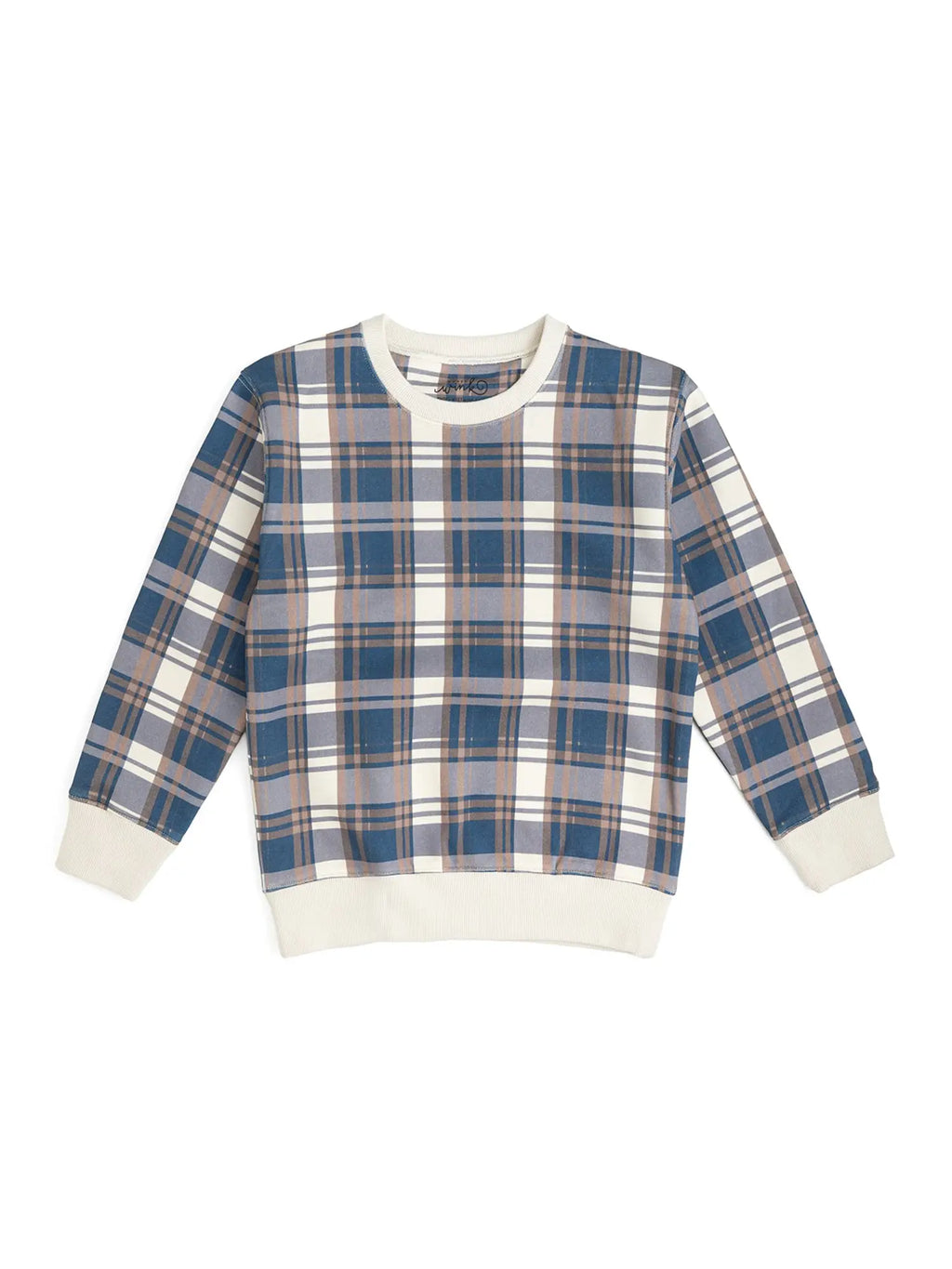 Navy Plaid Sweatshirt - Boys Clothing