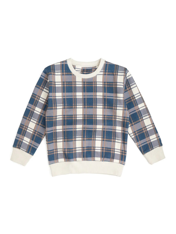 Navy Plaid Sweatshirt - Boys Clothing