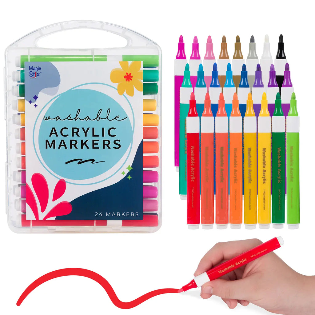 Magic Stix, Washable Acrylic Markers, 24 Pack