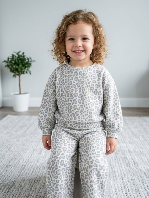 OVERSIZED SWEATSHIRT BLUE LEOPARD