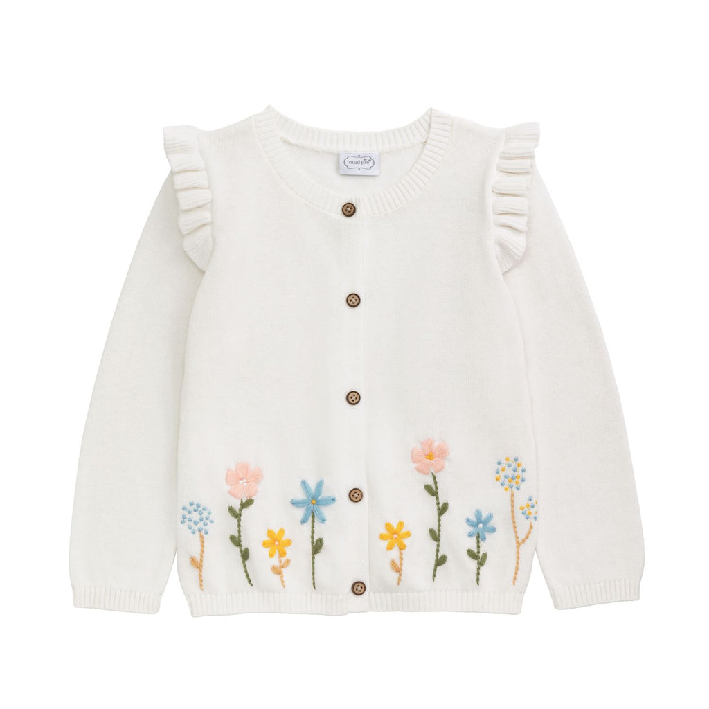 Ivory Floral Cardigan